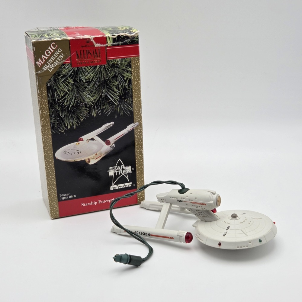 Hallmark Keepsake 1991 Star Trek Starship Enterprise 25th Anniversary Lights